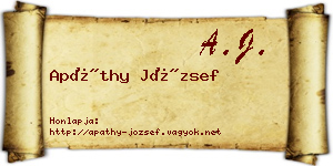 Apáthy József névjegykártya
