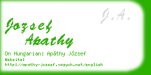 jozsef apathy business card